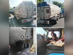 Truk Tengki PT. Putra Energi Niaga” Kepergok Tangkinya Bocor Muat BBM Solar di Wilayah Hukum Polres Gresik